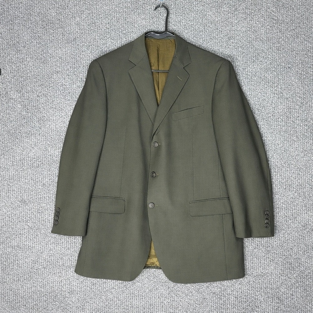 Luigi Bianchi Mantova Blazer Mens 44R Green Super 110s Virgin Wool Made in Italy